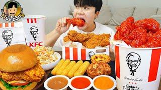 ASMR MUKBANG KFC 양념 치킨먹방 치즈 햄버거 치즈스틱 후라이드치킨 & 레시피 CRISPY FRIED CHICKEN CHEESE BURGER EATING SOUND