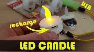DIY 3D Printed USB rechargeable LED Candle Tea Light