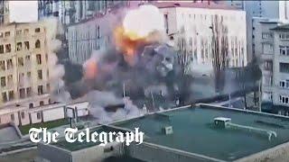 Ukraine war CCTV captures Russian missile strike on Kyiv in New Years Eve attacks