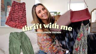 THRIFT WITH ME  thrifting my dream wardrobe and 2022 fashion trends try on haul