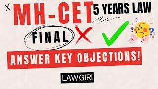 MH LAWCET 5 years LLB answer key incorrect questions 2024mh cet law 5 years latest update Official