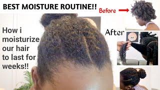 MOISTURISE AND DETANGLE DRY HAIR AND RETAIN THE MOISTURE FOR LONG  DETAILED EASY STEPS  NATURAL 4C