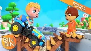 Baby and Super Cats Build a Bridges Together  Construction for Kids with BinBin  Kids Songs