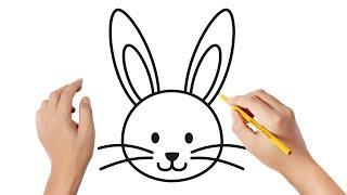 How to draw a rabbit bunny face   Easy drawings