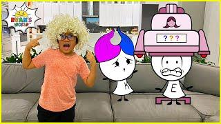 Ryans New Hairstyle with Funny EK Doodles 1 hr kids video