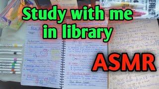 ASMR Study with me in library with background music #studywithme #ASMR