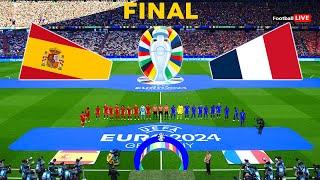 Spain Vs France - Final UEFA Euro 2024  Full Match All Goals  Mbappe vs Yamal  PES Realistic