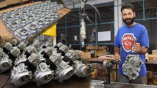 70cc Metro Motorcycle Engine Assembling Process in a Factory .