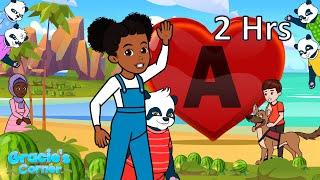 Letter A Song + More Fun and Educational Kids Songs  Gracie’s Corner Compilation