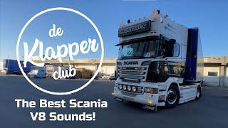 The Best Scania V8 Open Pipe Sounds  Klapper Compilatie #6