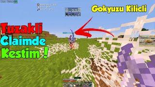 Tuzaklı Claimde Mavi Gökyüzü Kılıçlı Adam Kestim  -minecraft sonoyuncu