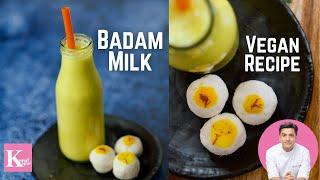 गरमा गरम केसर वाला दूध Kesar Badam Milk  How to make Almond Milk  Kunal Kapur Healthy Vegan Recipe