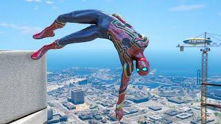 GTA 5 Iron Spiderman Epic Jumps Ragdolls - Stunts & Fails  - Episode 01 Euphoria Ragdolls