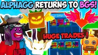 ALPHAGG RETURNS TO BGS WITH HUGE TRADES - Bubble Gum Simulator Roblox