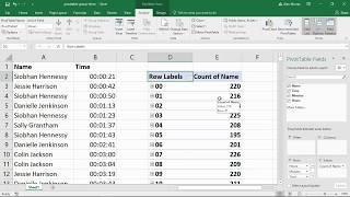 Excel PivotTables - Group Time by Hour