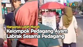 Emosi Mendidih Pedagang Ayam Labrak Sesama Pedagang Gegara Harga