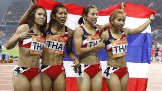 วิ่งผลัด 4X100 เมตรหญิง รอบชิงชนะเลิศเอเชี่ยนเกมส์ 2010 Asian Games 2010