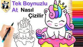 Tek Boynuzlu At Nasıl Çizilir - Tek Boynuzlu At Çizimi - Unicorn Resmi Çizimi - How to Draw Unicorn