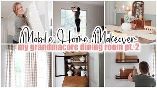  MOBILE HOME MAKEOVER  dining room part two  cottagecore grandmacore aesthetic  double wide