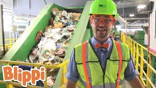 WOW Blippi Learns To Recycle  Blippi  Learn With Blippi  Funny Videos & Songs