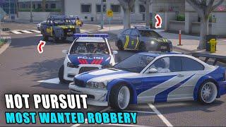 HOT PURSUIT MOST WANTED  AKSI EPIC BRIAN BERSAMA BMW M3 MENGGOCEK POLISI 1 KOTA  GTA V ROLEPLAY