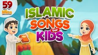 Compilation 59 Mins  Islamic Songs for Kids  Nasheed  Cartoon for Muslim Children