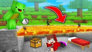 JJ Hide Under Lava To Prank Mikey in Minecraft Maizen