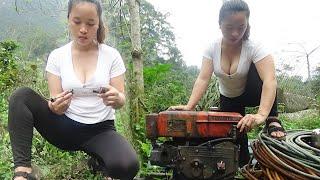 The Genius Girl Fixes Broken Oil Pipe On D8 Engine  Completely restore all types of engines