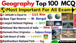 Top 100 Geography MCQs  Geography Gk MCQs Questions And Answers  Most Important 100 MCQs 