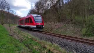 A DB Regio train approaching Bigge in Germany