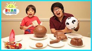 Chocolate Food vs Real challenge with Ryan ToysReview
