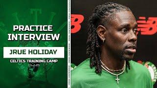 Jrue Holiday Talks Workouts with Lonnie Walker IV  Celtics Practice