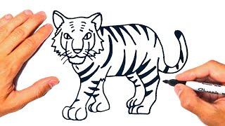 Cómo dibujar un Tigre fácil  Dibujo de Tigre