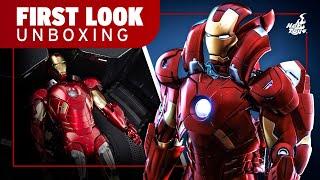 Hot Toys Iron Man Mark 7 Open Armor Figure Unboxing  First Look