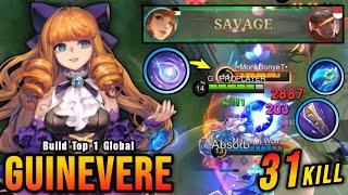 31 Kills + SAVAGE New Guinevere Offlane Build YOU MUST TRY - Build Top 1 Global Guinevere  MLBB