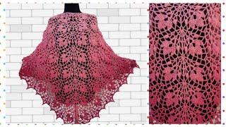 ПОТРЯСАЮЩЕ КРАСИВАЯ ШАЛЬ КРЮЧКОМ ЛИСТОЧКИcrochet shawl