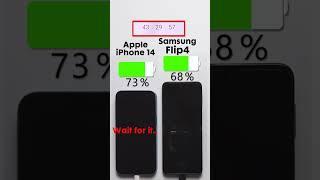 iPhone 14 vs. Samsung Galaxy Flip4 Charging Test  Subscribe for more 