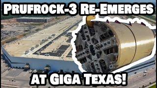 PRUFROCK-3 RE-EMERGES AT GIGA TEXAS - Tesla Gigafactory Austin 4K  Day 6724 - Tesla Terafactory