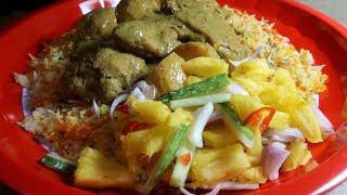 NASI MINYAK WITH CHICKEN KURMA  KURMA AYAM &  ACAR NENAS