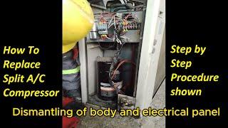How to Replace 5 HP Split Air Conditioner compressor Complete process shown.