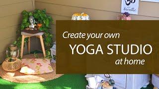 Creating yoga space at home  Home yoga studio tour