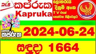 Kapruka 1664 2024.06.24 Today Lottery Result dlb අද කප්රුක ලොතරැයි ප්‍රතිඵල Lotherai dinum anka