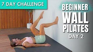 10 Min Beginner Wall Pilates at Home Burn Fat  7 DAY WALL PILATES CHALLENGE Day 2