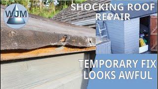 EASY ROOF REPAIR ON DAMAGED SHED ROOF – QUICK FIX TO LOOSE FELT