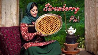 Bake Mouthwatering STRAWBERRY PIE   Without an Oven in a Serene #village  Rural Cuisine