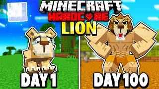 I Survived 100 Days as a LION in Minecraft.. Heres What Happened..