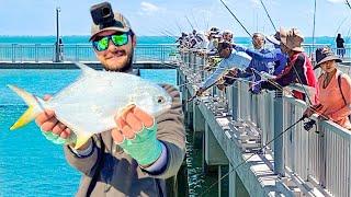 CRAZY Pier Fishing For Floridas BEST Tasting Fish Fort De Soto Pompano