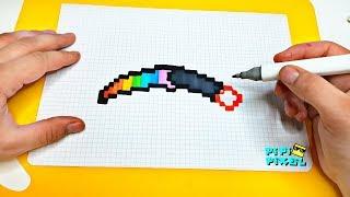 РАДУЖНЫЙ НОЖ КЕРАМБИТ из CSGO РИСУНКИ ПО КЛЕТОЧКАМ  PIXEL ART knife kerambit Block Strike