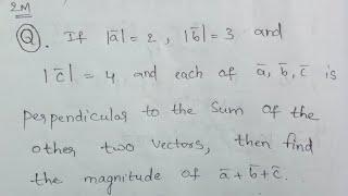 Finding the magnitude of a+b+c=0  product of Vectors problems