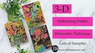 3D Embossing Folder BLACKOUT Watercolor Technique for  Card Making